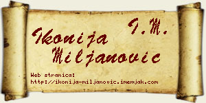 Ikonija Miljanović vizit kartica